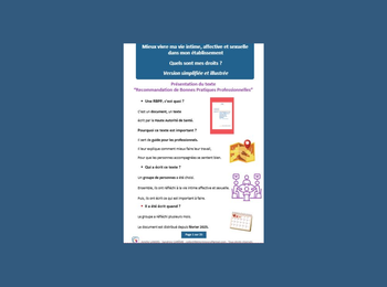 Vie intime, affective et sexuelle en ESSMS : une recommandation rendue accessible